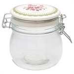Emmaline White storage jar krukke med låg 0,5 l fra GreenGate - Tinashjem